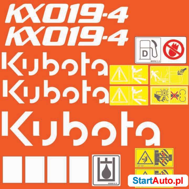 Naklejki na maszyny kubota