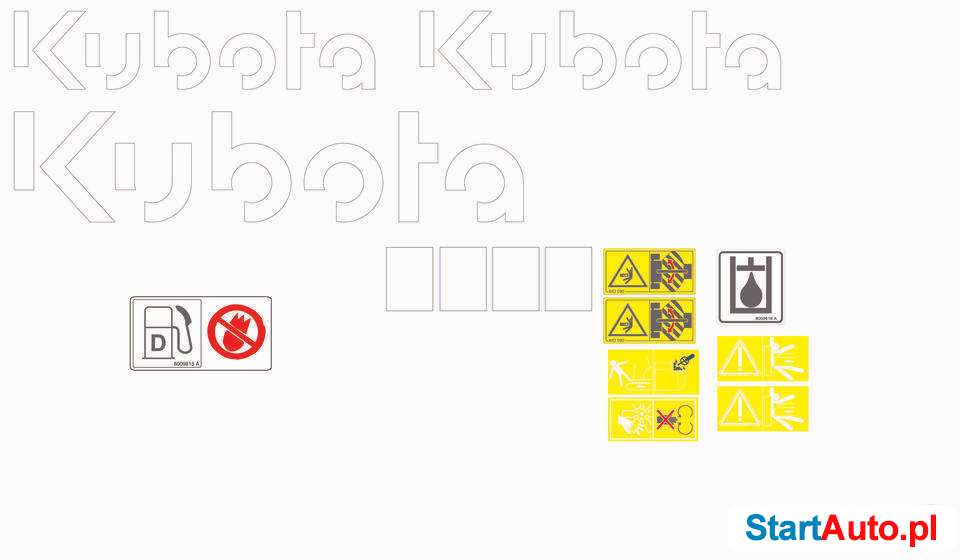 Naklejki na maszyny kubota