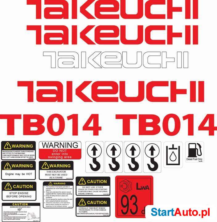 Naklejki na maszyny Takeuchi