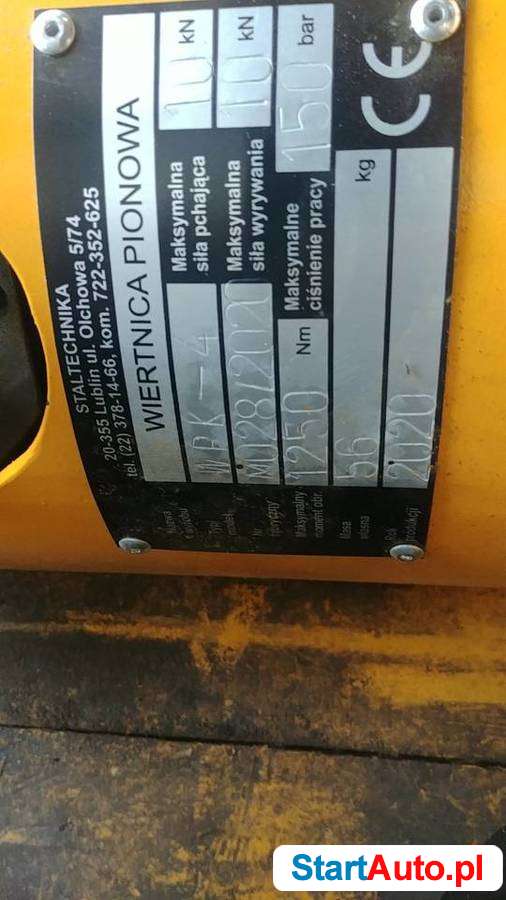 nowa wiertnica hydrauliczna do koparek 1,5…3,0 t c. netto