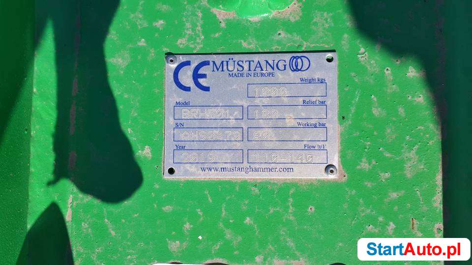 NOWY młot hydrauliczny Mustang BRH501 1t do koparki 15-25t