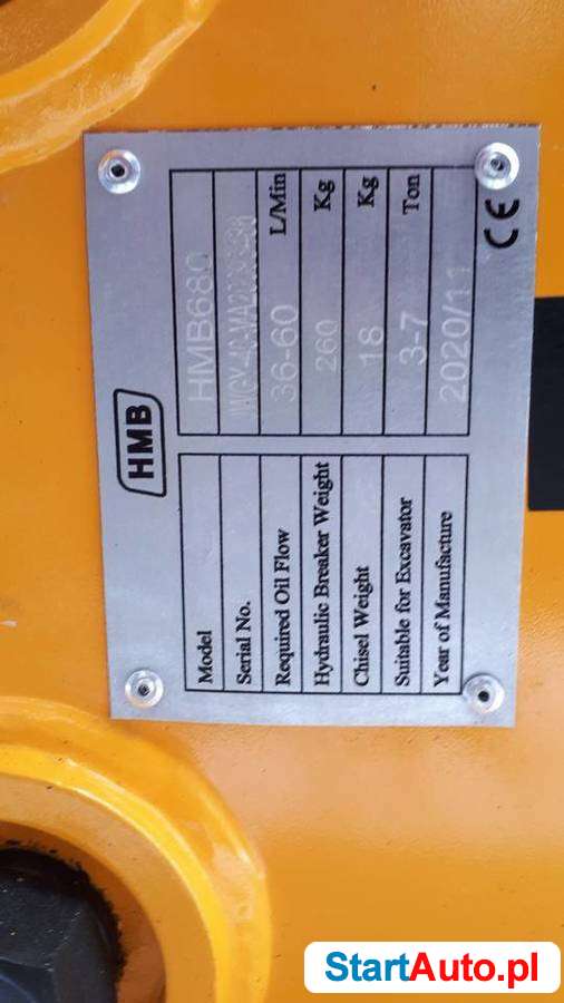 NOWY młot wyburzeniowy HMB 680 do koparki 5-7t