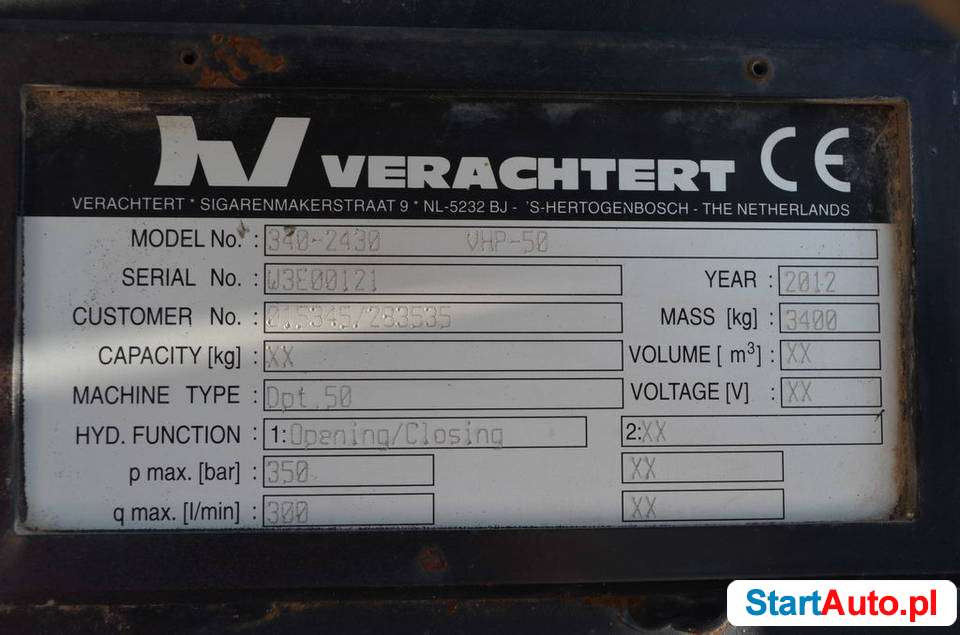 Nożyce hydrauliczne VERACHTERT P 235 / VHP 50 cena bez VAT