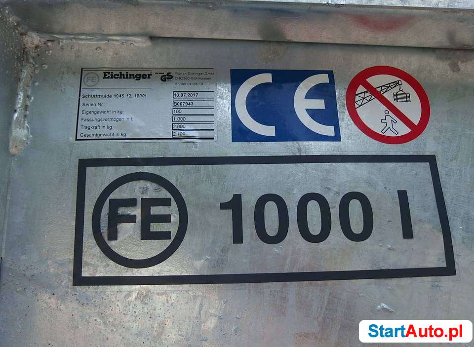 Ocynkowany pojemnik Eichinger 1000l ocynk niemiecki