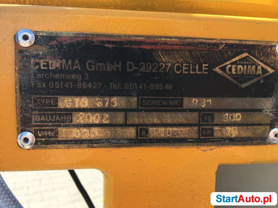 Piła przecinarka CEDIMA CTS 375 do materiałów budowlanych
