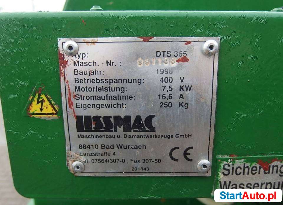 Piła przecinarka cegła silka LISSMAC DTS 365