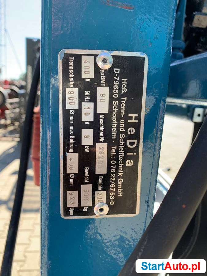 Piła przecinarka HeDia 9kW BMT 900 do silikatów porothermu