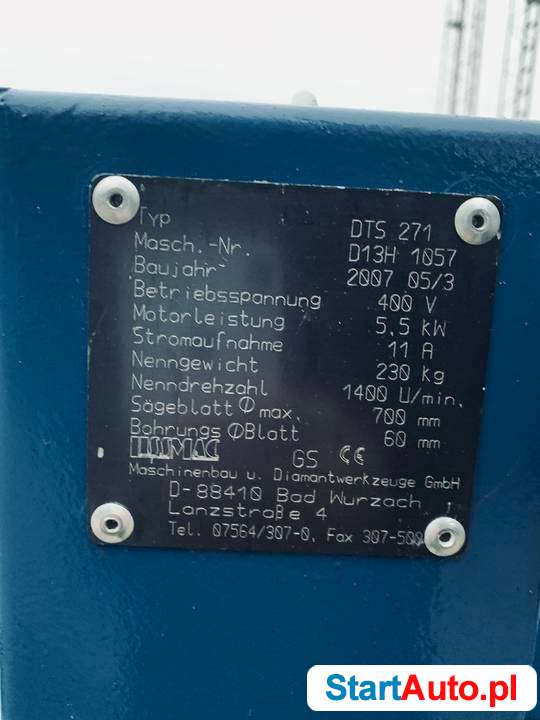 Piła przecinarka Lissmac DTS 700 budowlana do cegieł silki