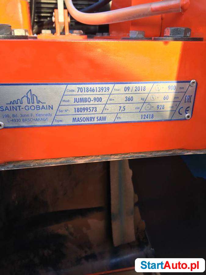 Piła przecinarka NORTON JUMBO 900 z tarczą 2018 rok jak nowa