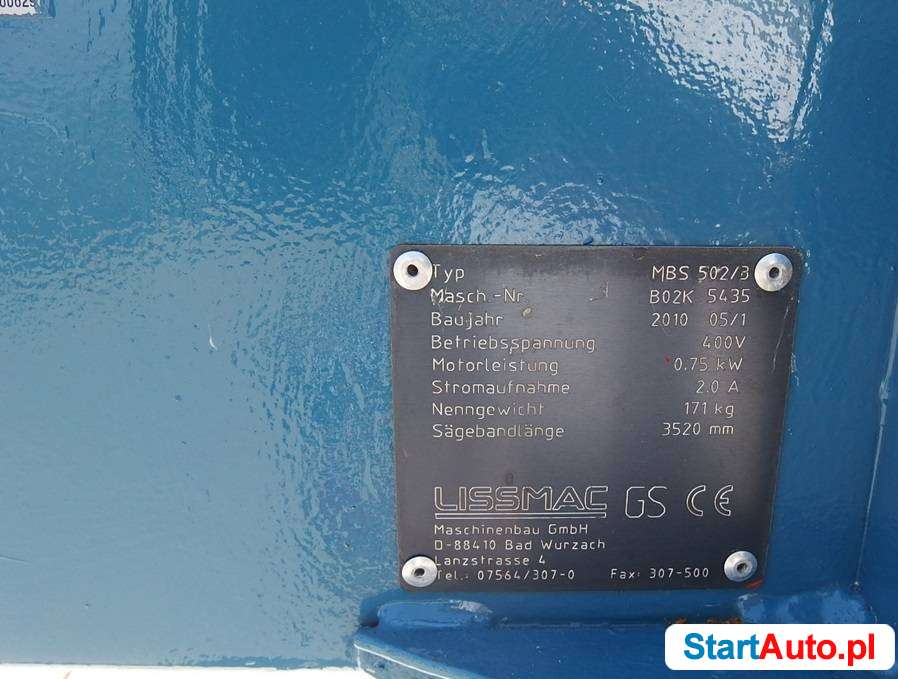 Piła przecinarka taśmowa LISSMAC MBS 502 Ytong