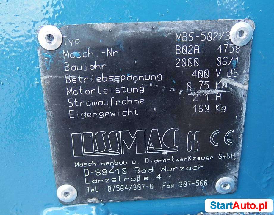 Piła taśmowa LISSMAC gazobeton porotherm ytong cegła taśma