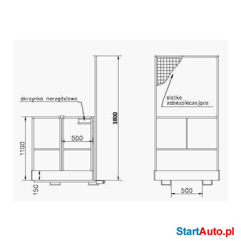 Platforma kosz roboczy na widły wózka PR120 1200x1200mm