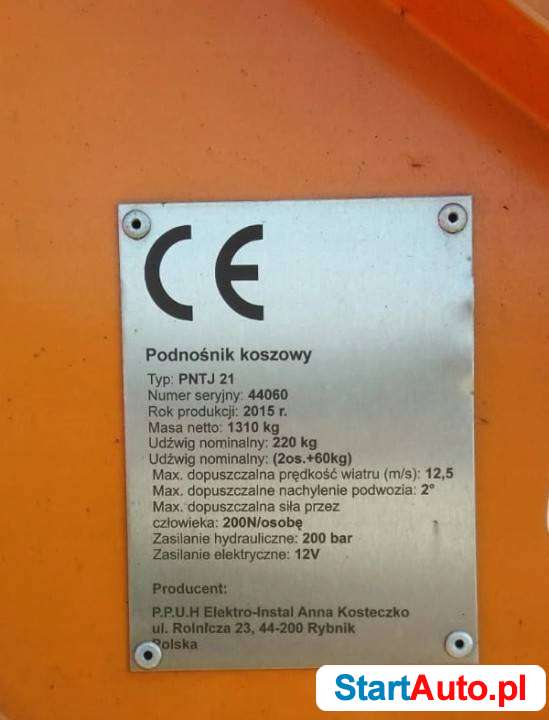 PNT J21 podnośnik koszowy przegubowy