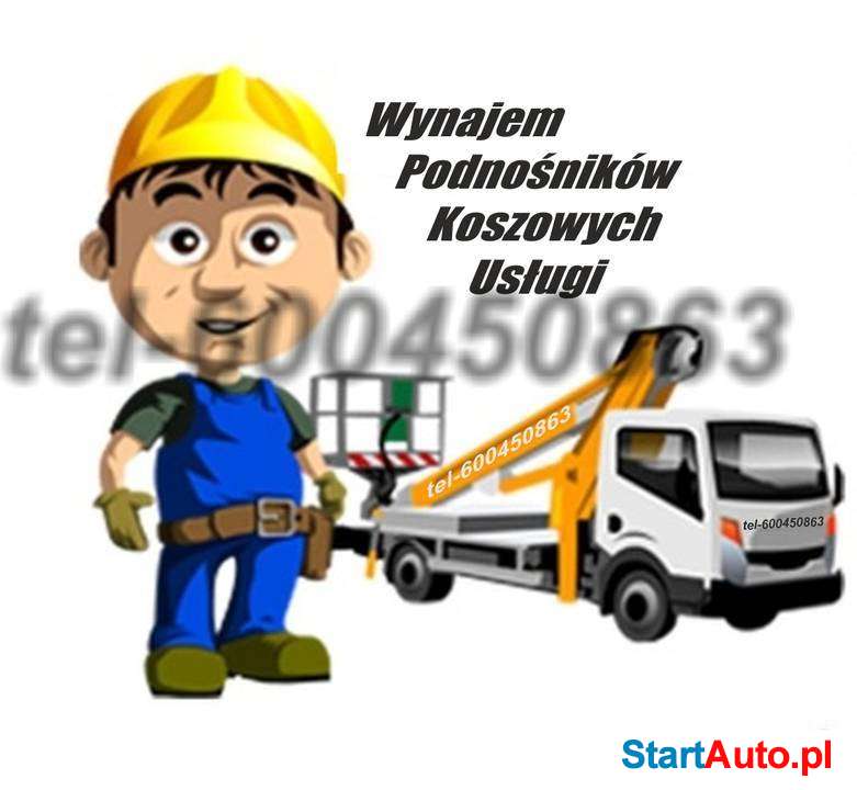 Podnisnik koszowy, 18m, 21m, 25m, 31m, zwyżka, wynajem,