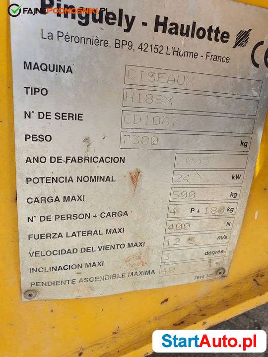 Podnośnik nożycowy Haulotte H18SX jak Genie 5390 JLG 5394