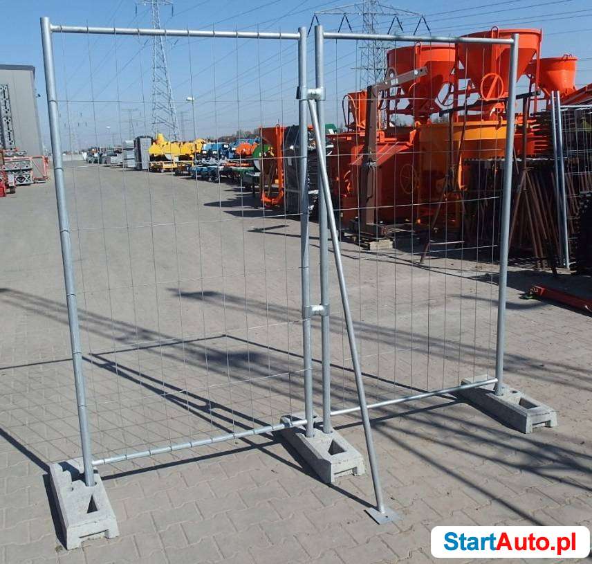 Podpora ukośna do ogrodzenia budowlanego – tymczasowego.