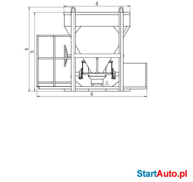 POJEMNIK DŹWIGOWY NA BETON Z PODESTEM ROBOCZYM rękaw 1200l