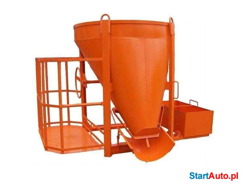 POJEMNIK DŹWIGOWY NA BETON Z PODESTEM ROBOCZYM skośny 1000l