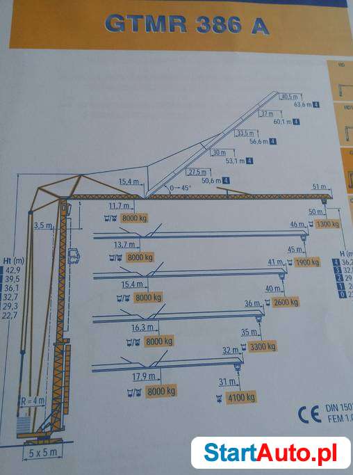Potain GTMR 386A żuraw wieżowy dolnoobrotowy