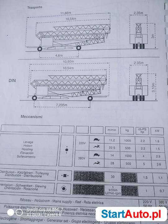 Potain Żuraw wieżowy Dzwig Budowlany Żuraw Samomontujący 19m