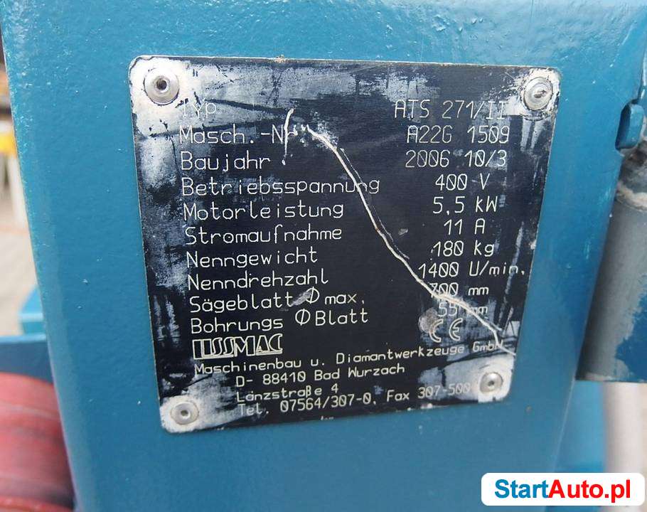 Profesjonalna piła przecinarka stolikowa LISSMAC ATS 271