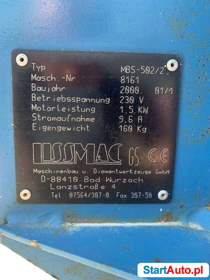 Profesjonalna przecinarka stolikowa LISSMAC MBS – 502 ytonga