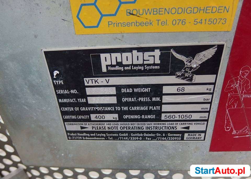 Profesjonalny wózek mechaniczny do kostki brukowej PROBST