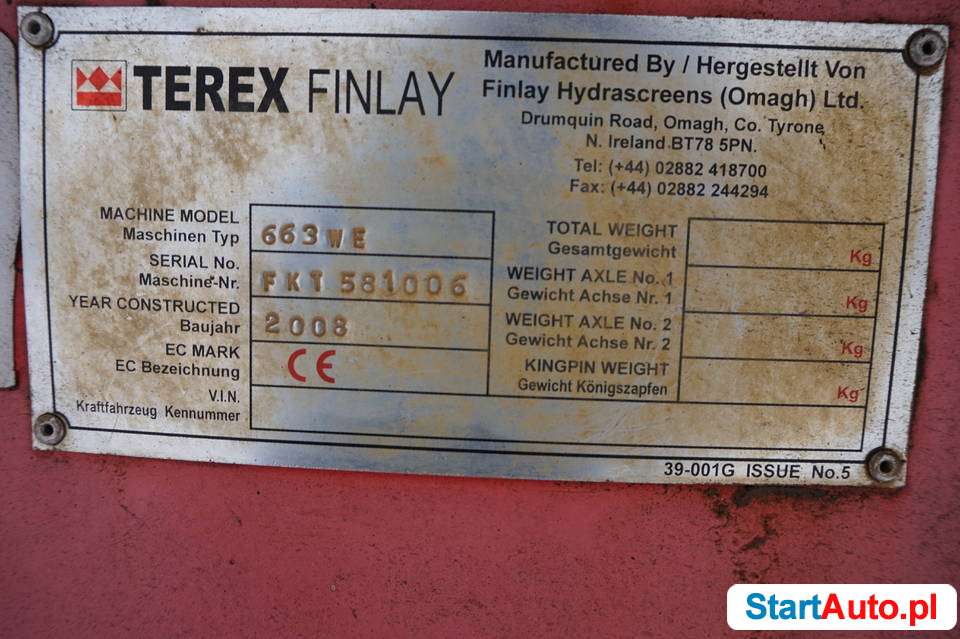 Przesiewacz Terex Finlay 663 WE