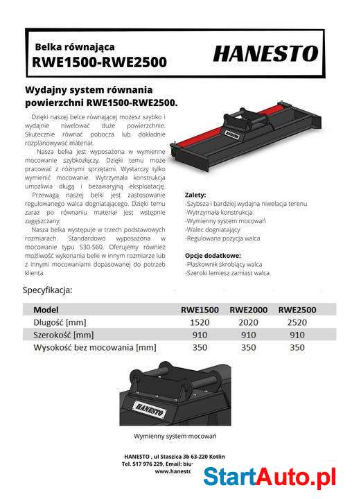 Równiarka do koparki niwelacji Belka równająca Grading Beam