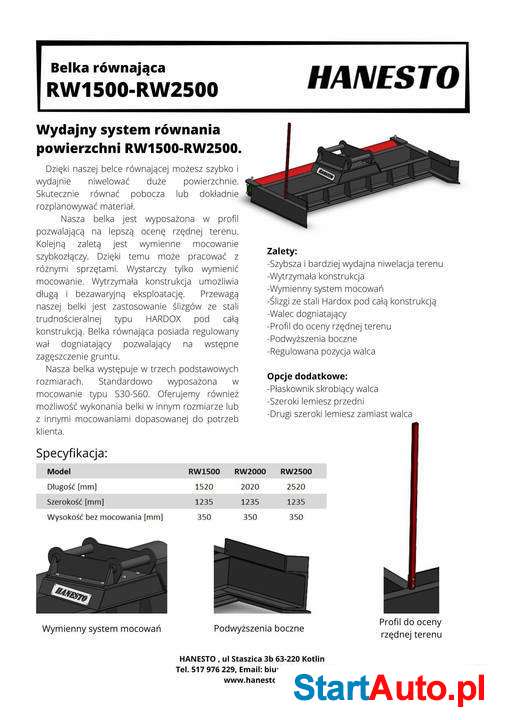 Równiarka do koparki niwelacji Belka równająca Grading Beam
