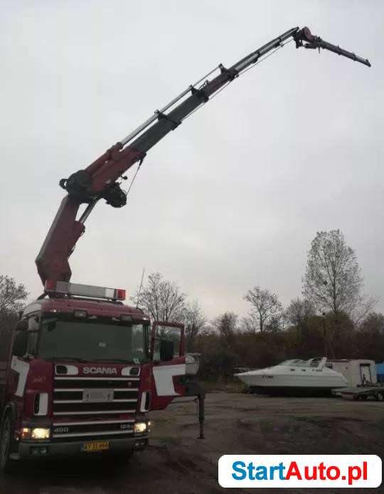 Scania 124G ciągnik siodłowy z żurawiem