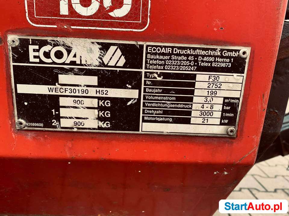 Sprężarka śruba, kompresor ECOAIR F30 3m^3