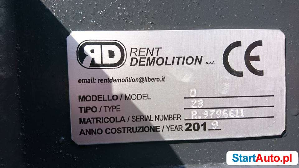 Szczęka Krusząca Nożyce Wyburzeniowe D 23 Rent Demolition