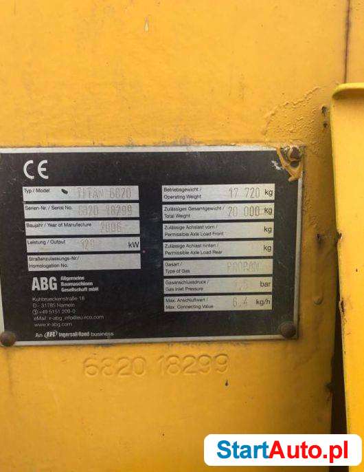 Volvo TITAN 6820 rozściełacz do asfaltu gąsienicowy