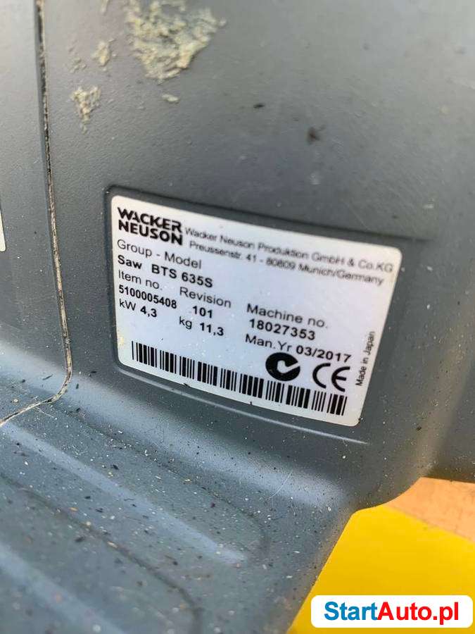 WACKER NEUSON PRZECINARKA DO BETONU BTS635S spalinowa ręczna