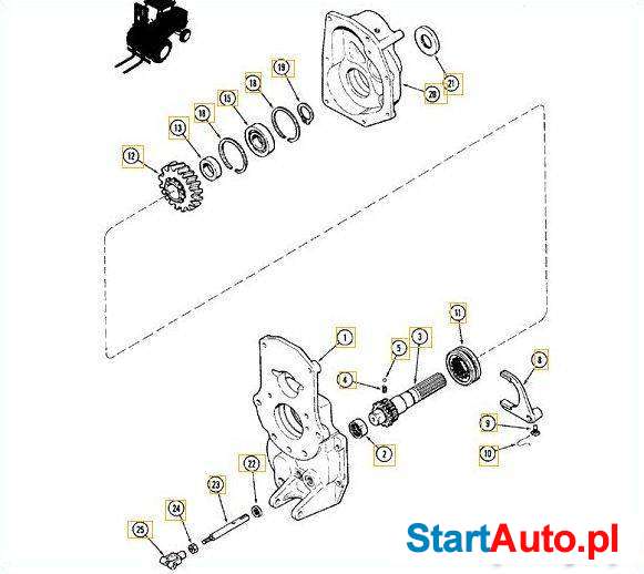 Wałek frezowany do wózka widłowego CNH A156220 CASE 586E