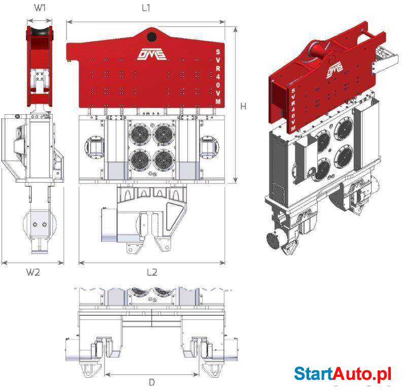 Wibromłot SVR 40 VM do pracy na dźwigu