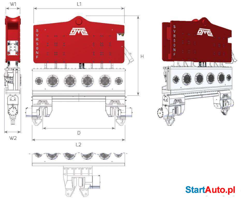 Wibromłot SVR 50 NF do pracy na dźwigu