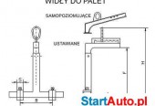 Widły do palet z uchwytem samopoziomującym udźwig 2000kg