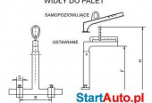 Widły do palet z uchwytem ustawnym udźwig 2000kg