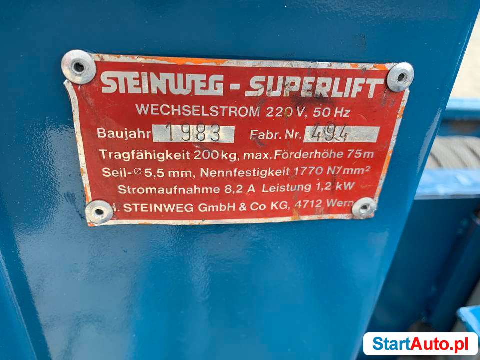 Winda budowlana wciągarka koszowa STEINWEG SUPERLIFT 230v