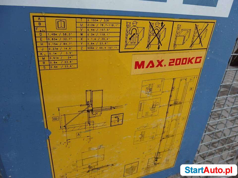 Winda budowlana – wyciąg GEDA 200Z 13 m. dźwig towarowy 35m