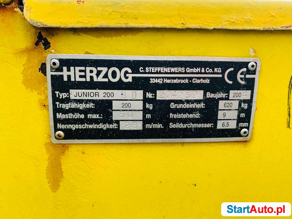 Winda Budowlana wyciąg HERZOG Junior 200 HD wciągarka 600kg