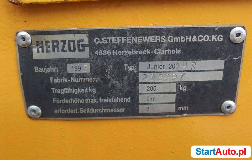 Winda Budowlana – wyciąg HERZOG JUNIOR 200 HS.