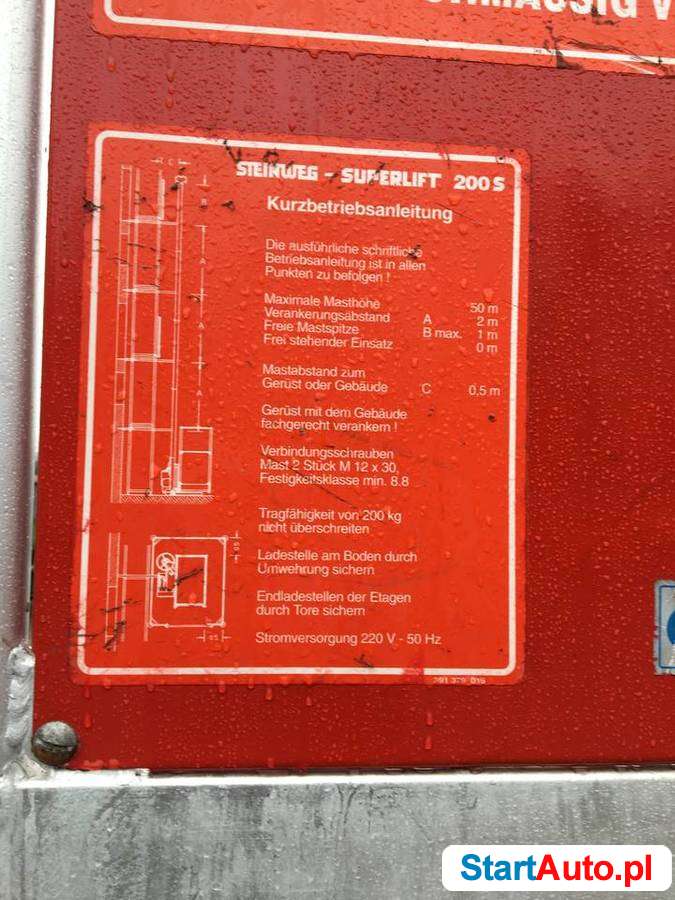 Winda budowlana – wyciąg Steinweg Superlift 200s wciągarka
