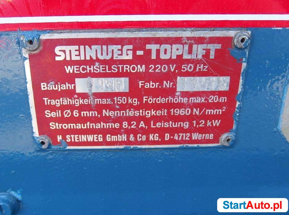 Winda dekarska budowlana STEINWEG 16m (gruzownik) BOCKER