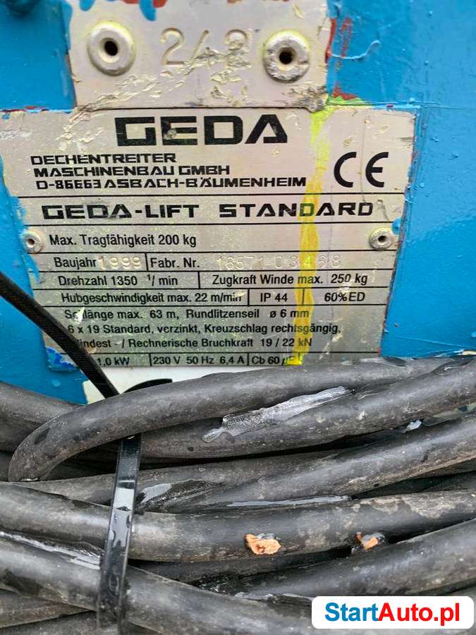 Winda dekarska GEDA LIFT wciągarka drabina budowlana wyciąg