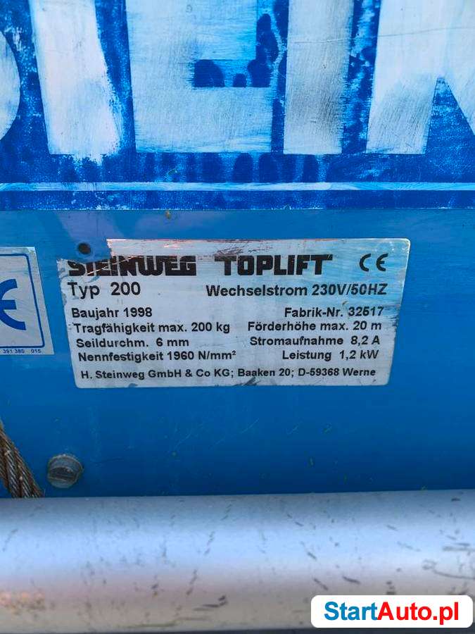 Winda dekarska Steinweg Toplift 14m duży kosz platforma