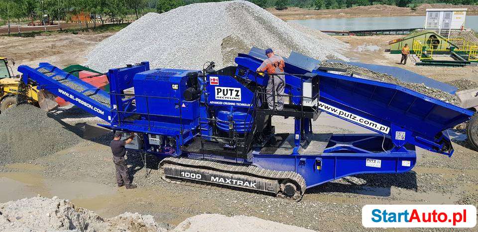 Wynajem kruszarki stożkowej, kruszenie usługowe Maxtrak 1000