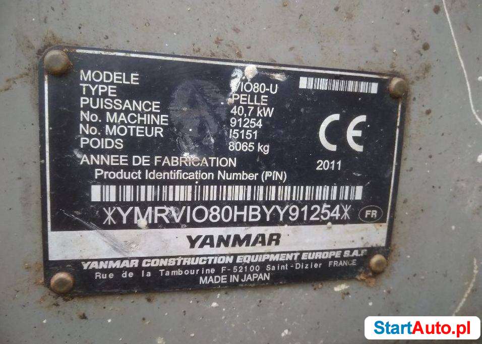 Yanmar Vio 80-U minikoparka gąsienicowa